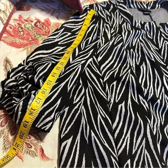 Maggie Barnes Blazer Black & White Zebra Print 3/4 Sleeve Glam Edgy 80s 3X - Picture 10 of 10